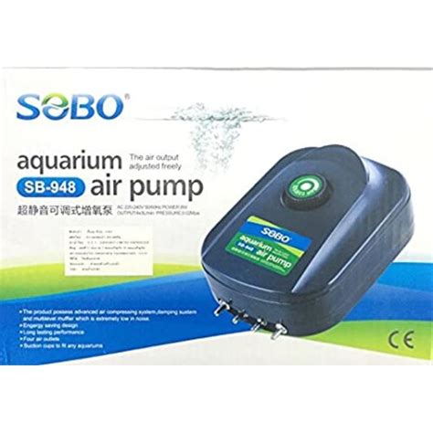 SOBO Aquarium Fish Tank Air Pump 4 X 3L Min Power 8W SB 948 Akuarium