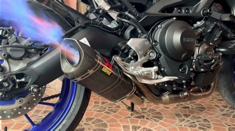 Yamaha Mt 09 2020 With Akrapovic Racing Line Carbon Full Exhaust System Youtube