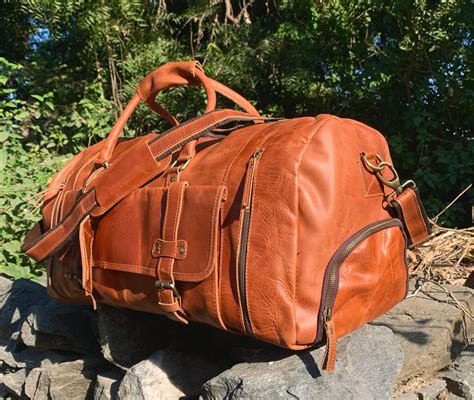 Leather Travel Bag Leather Weekender Bag Leather Overnight Bag Mens