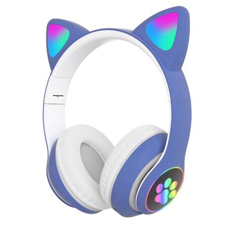 Mignon Led Chat Oreille Bluetooth Sans Fil Casque Pliable Chat Oreille