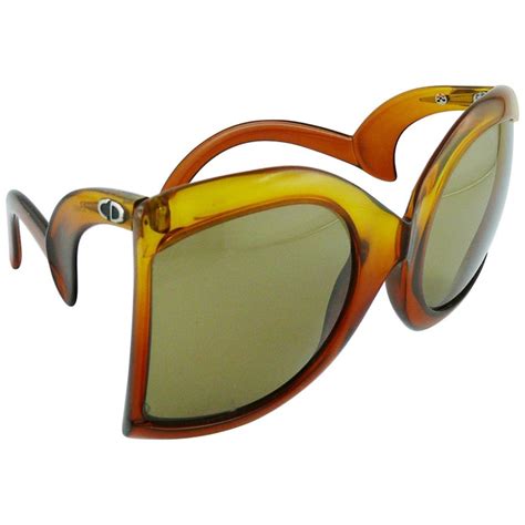 Christian Dior Vintage Oversized Sunglasses With Extravagant Shape Temples For Sale At 1stdibs