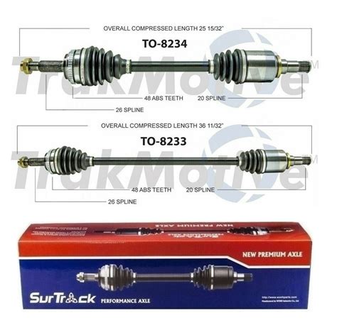 Front Cv Joint Axle Shaft Assemblies Set Of Trakmotive For Vibe