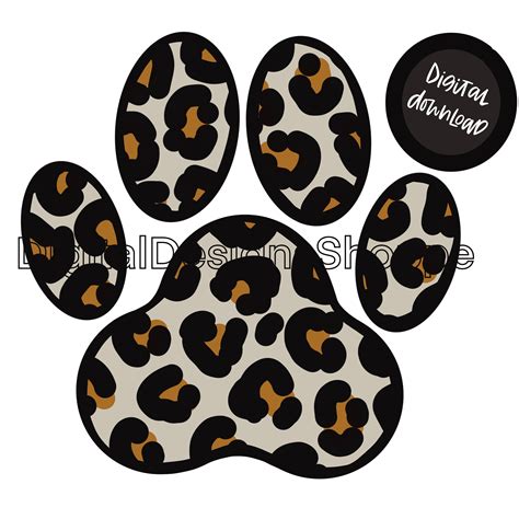 Leopard Print Paw Print Digital Download Png Transparent File - Etsy