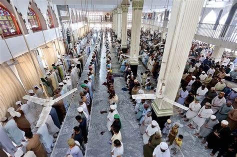 A Large Number Of Faithful Offering Namaz E Jumma Prayers During Holy