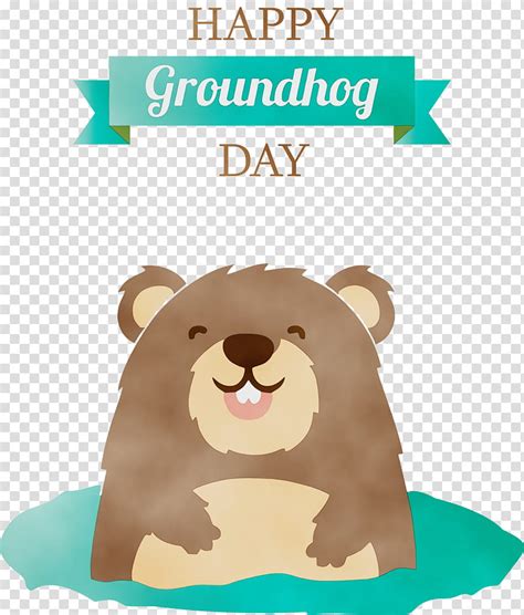 Groundhog Day Happy Groundhog Day Hello Spring Watercolor Paint