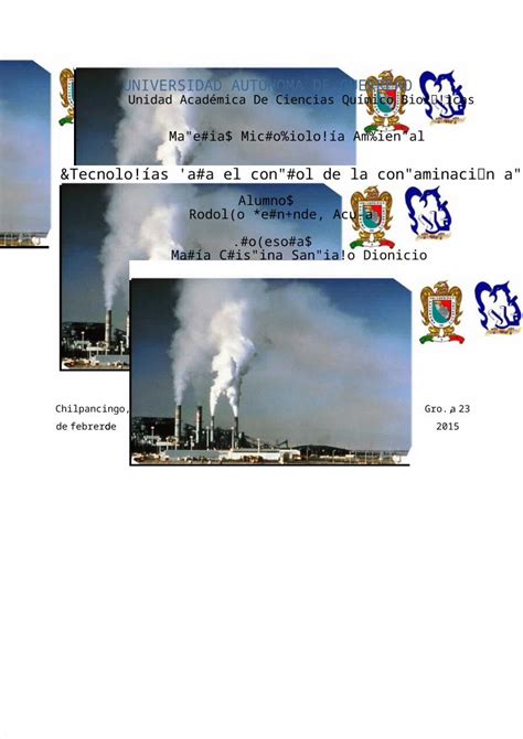 Docx Tecnologías Para El Control De La Contaminación Atmosférica