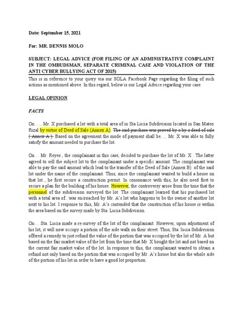 Legal Opinion Sample Pdf Justice Crime And Violence