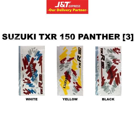 Suzuki Txr Panther Body Sticker Stripe Yellow Black White