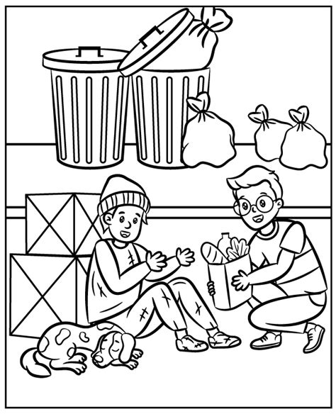 Coloring Page Helping The Homeless Coloring Pages