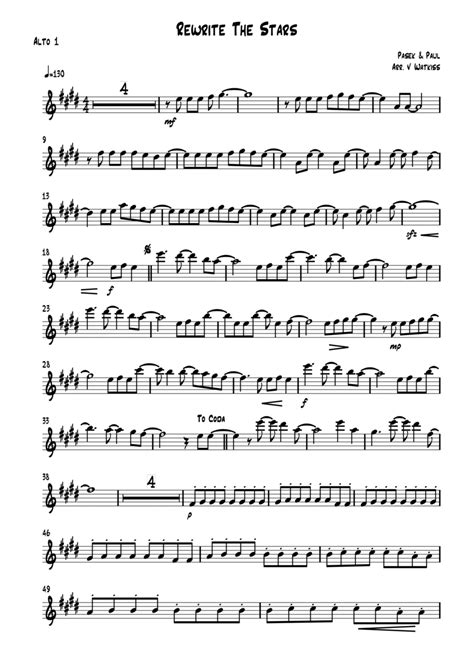 Rewrite The Stars Arr Verena Watkiss By Zac Efron And Zendaya Sheet Music For Woodwind Ensemble