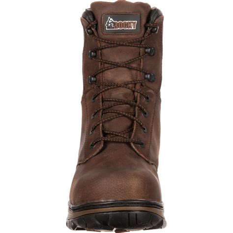 Rocky Forge Mens Brown Steel Toe Waterproof Work Boots