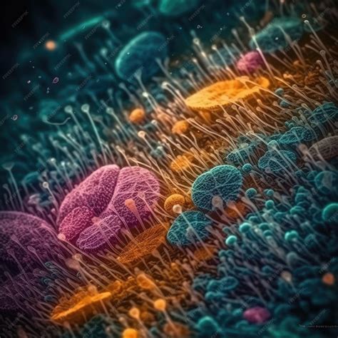 Premium Ai Image Vivid Colors Of Microscopic Spores A Highdetailed