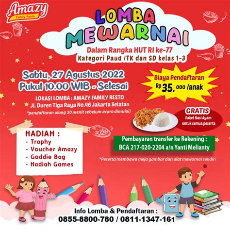 Lomba Mewarnai Menyambut Hut Ri Ke 77 Kategori Paudtk Dan Sd Kelas 1