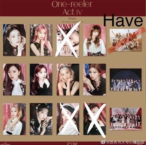 Updated Wtt Wts Iz One Izone One Reeler Album Photocards Inserts