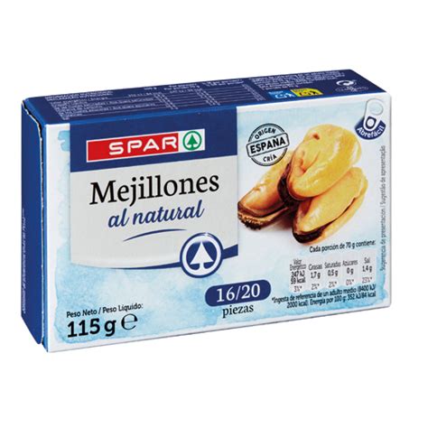 Mejillones Al Natural Spar 1620 Uds 115 Grs Pn Spar