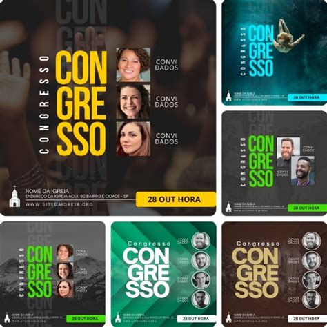 Artes Para Eventos Gospel Edit Veis No Canva Pack Posts