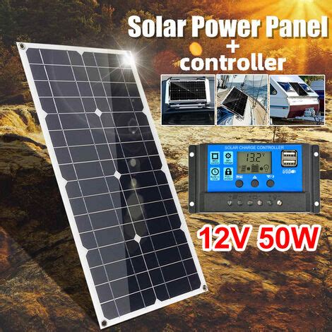 Pannello solare monocristallino da 50W 12V impermeabile Elettricità