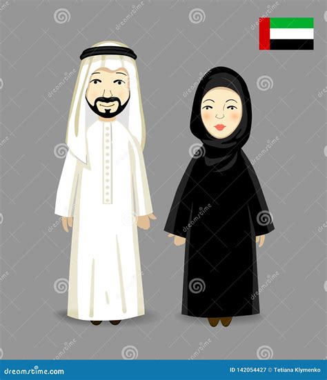 Bella Donna E L'uomo Nei Vestiti Nazionali Dei UAE Sui Precedenti ...