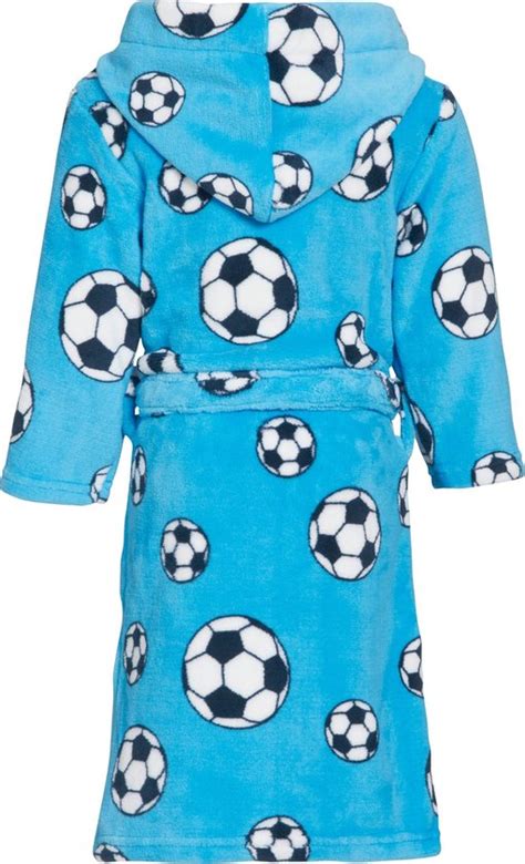 Playshoes Fleece Badjas Voor Kinderen Voetbal Blauw Maat