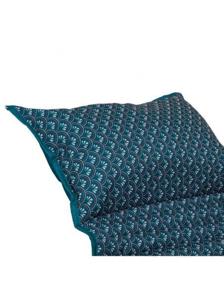 Coussin de transat enroulable à motifs 180 x 60 cm Bleu canard