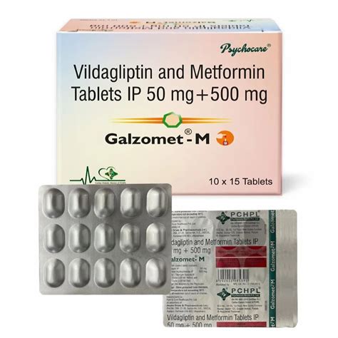 Vildagliptin 50 Mg And Metformin Hydrochloride 500 Mg Tablets Galzomet M Pcd Franchise Pchpl