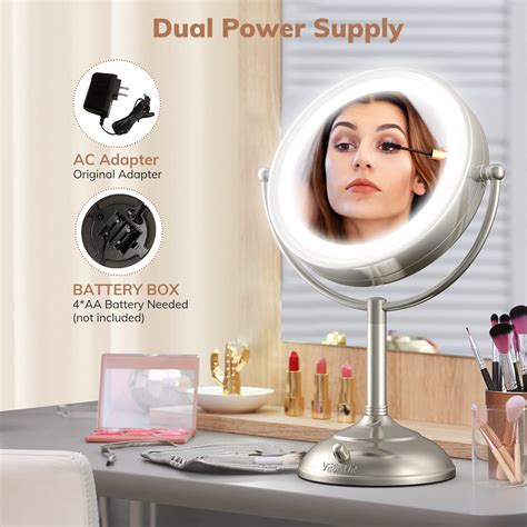 Vesaur Large And Tall Lighted Makeup Mirror X X Magnifying