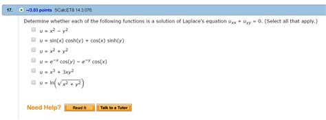 Solved Determine Whether Each Of The Following Functions Is