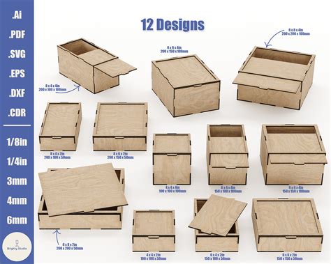 Laser Cut Box With Sliding Lid Storage Box Bundle Multiple Etsy Hong Kong