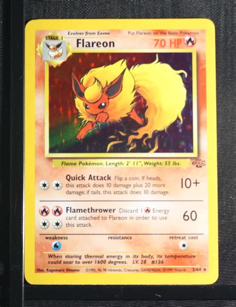 1999 Pokemon Jungle 3 Flareon Holo Psa