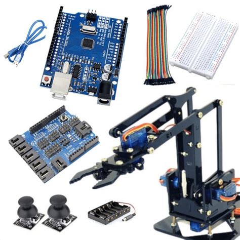 Kit Braço Robótico Acrílico Servos Arduino E Componentes Frete grátis