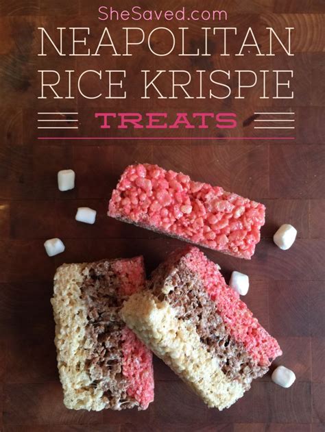 Neapolitan Colored Rice Krispie Treats Shesaved®