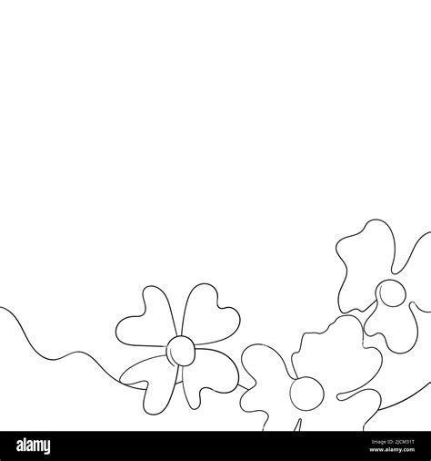 Floral silhouette art line. Flowers in continuous line drawing style ...