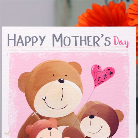 Personalised Bear Mother S Day Card By Liza J Design Personalized Bear Happy Mothers Day