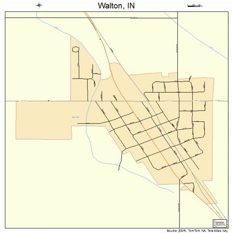 Walton Indiana Street Map 1879964