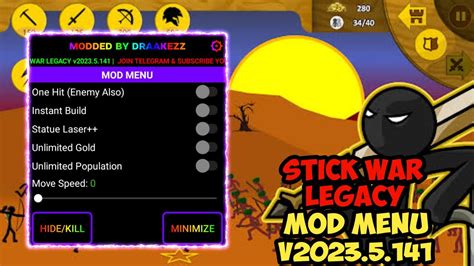 STICK WAR LEGACY MOD MENU V2023 5 141 UPDATE NEW VERSION YouTube