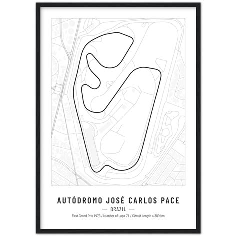 Autódromo José Carlos Pace Poster - F1 Track Print - Circuitmaps.com