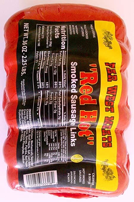 Earl Campbells Red Hot Link Sausage 14 Oz 4 Pack Meadowhillfarms