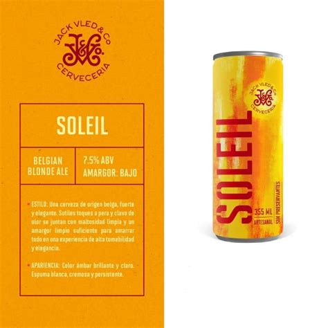 Cerveza Jack Vled SOLEIL Belgian Blonde Ale Lata Ml Tienda De