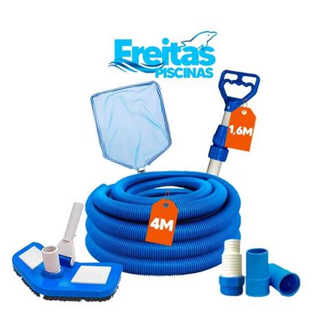 Kit Limpeza Para Piscina Inflável Cabo1 60m Mangueira 4m FP Kit