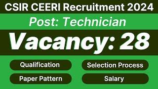 Csir Ceeri Recruitment Csir Ceeri Vacancy Iti Permanent Job