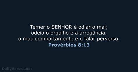 Provérbios 8 13 Versículo da Bíblia NVI DailyVerses net