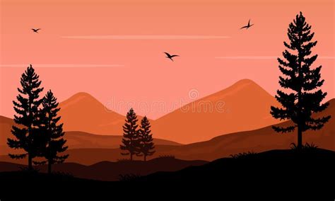 A Beautiful Sky Color at Sunset in the Afternoon. Vector Illustration ...