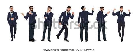 full length  front profile man stock vector royalty