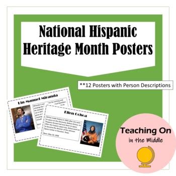 National Hispanic American Heritage Month Posters by Teaching On in the Middle