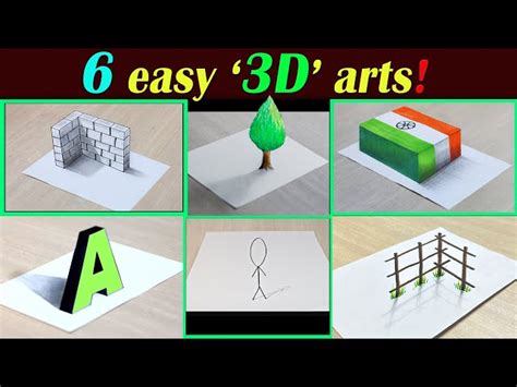 6 Easy 3D Drawing Tutorial (Part 8) ! Easy 3D Drawing tutorials - Videos For Kids