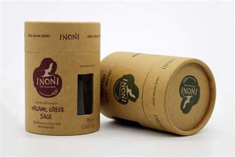 Natural Paper Kraft Tube Box With Pvc Window For Herbs And Tea Packaging