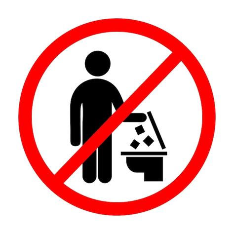 No tirar basura en el inodoro firmar ilustración vectorial Vector Premium