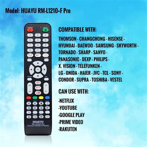 Huayu Replacement Huayu Rm L F Pro Universal Lcd Led Tv Remote