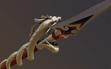 Genshin Impact Dragon S Bane Spear 3D Model Etsy