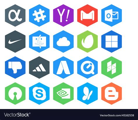 Social Media Icon Pack Including Quicktime Vector Image